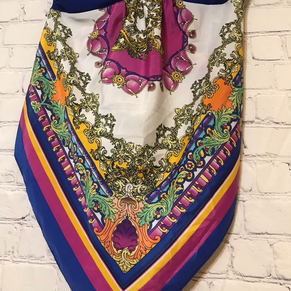 Blue Strapless Scarf Top - Picture 4 of 8